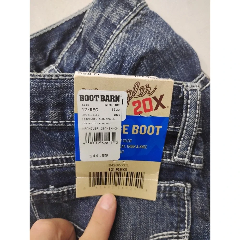 Wrangler 20X Boy's Vintage Boot Cut Jeans Thick Stitch Size 12 Regular